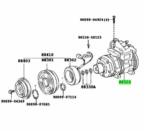 Toyota Landcruiser AC Compressor 88320-60560 HZJ79 1HZ 1HDT 1HD-FT Genuine OEM - Picture 11 of 11