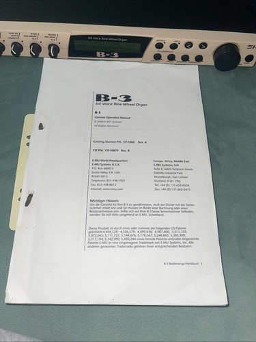 EMU-B3 Synthesizer in studiogepflegtem Zustand mit Manual Disk und Ausdruck - Bild 9 von 9