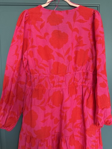 NWT XL Kate Spade New York X Target Classic Rose Linen Long Sleeve Maxi Dress - Picture 6 of 11