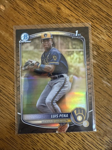 2025 Bowman Chrome - Luis Pena #BCP-38 Reptilian - Brewers