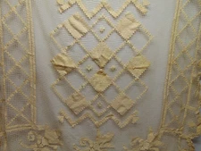 Hardanger Table Runner cloth fabric beige color 5 feet x 4 feet