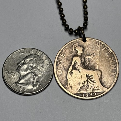 1899 England UK P. Coin Pendant Victoria London. Great Gift! 🎁 Wear History! - Picture 3 of 8