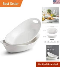 Stylish 1.5 Quart Oval Serving Platter Set of 2, Perfect for Thanksgiving & More