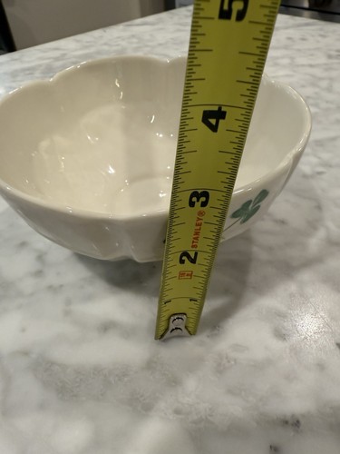 Belleek Shamrock & Trellis Bowl - Scalloped Edge - 6" Diameter - Picture 6 of 6