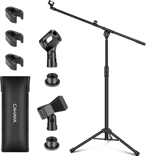 Dual-Use Tripod Microphone Stand Boom Arm Floor Mic Stand Portable with Carrying - Picture 11 of 12