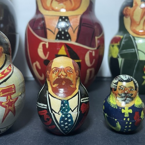 Bambole nidificanti russe vintage 10 pezzi di leader politici - Foto 3 di 13