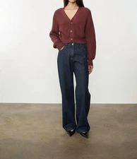 Enza Costa Chunky Cotton Cashmere Cardigan Size M