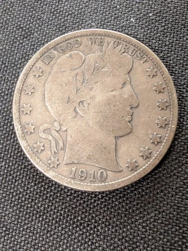 1910-S Barber Half Dollar - Better Date - San Francisco Mint - 90% Silver