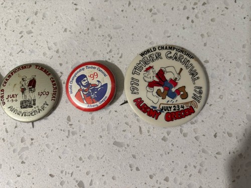 Vintage World Championship Timber Carnival 1960’s-1990’s Pinback Buttons - Picture 4 of 12