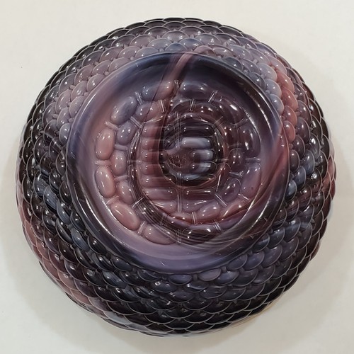 Westmoreland CHICK On EGG PILE Amatista PÚRPURA Escoria CUMBRE Cesta de Vidrio Tejido - Imagen 16 de 17