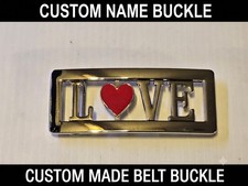 LOVE L VE Custom Personalized Name Belt Buckle -Put your name or word on Buckle