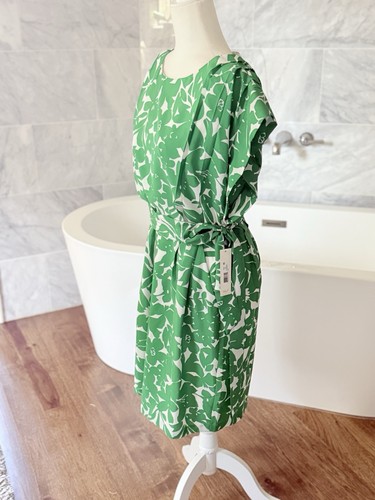 Eliza J Flutter Sleeve green Floral belted Dress $138 Size 12 - Picture 6 of 10