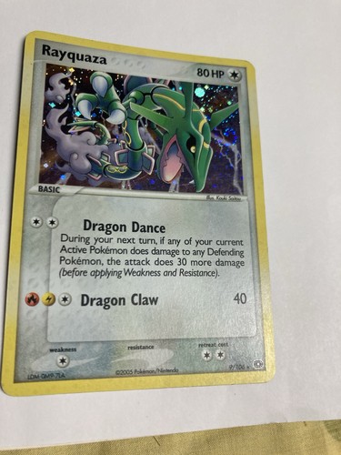 Pokemon Rayquaza 9/106 EX Emerald Holo LP-NM With Holo Swirl - Picture 13 of 24