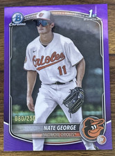 2025 Bowman 1st Chrome #BCP-184 Nate George Purple Refractor /250