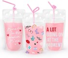 xo, Fetti Eras Party Clear Drink Pouches - 15 pcs | Concert standard, Pink 