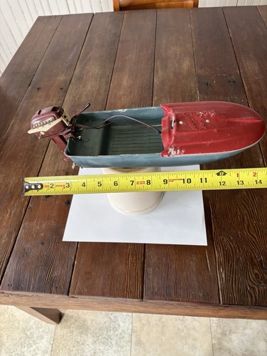 K&O Johnson Sea Horse 30hp Toy Outboard Motor & SILVER SKIPPER Aluminum Boat - Picture 3 of 13