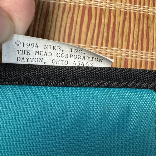 Vtg 90s Nike Mead Nylon Color Block Binder Notebook School 1994 Trapper Keeper - Picture 4 of 9