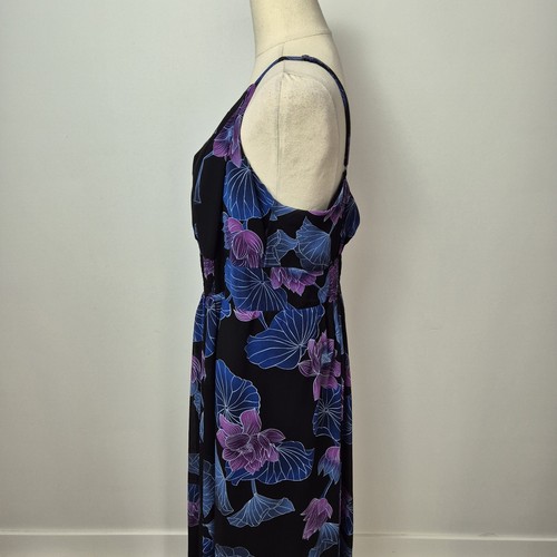 City Chic Maxi Dress Womens Size S = 16 Black Floral Water Lily BNWT $129 Lined - Picture 3 of 7