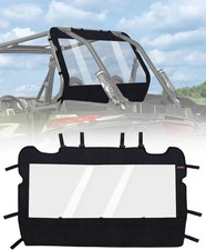 UTV Soft Rear Windshield -Polaris RZR Back Window - Durable, Easy Black