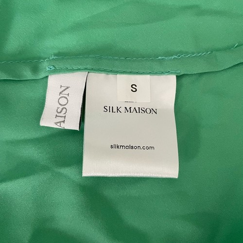 Nuevo con etiquetas Maxi Vestido Seda Maison Verde Halter Cóctel Seda S - Imagen 9 de 12