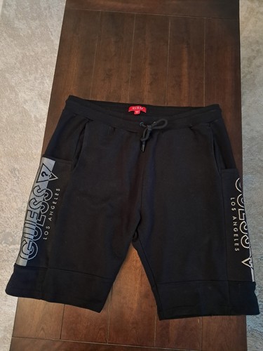 Guess los Angeles with Logo Print Black Shorts Size L - Picture 1 of 8