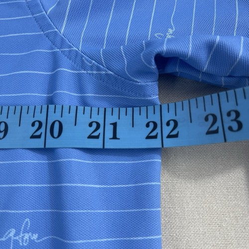 G Fore Polo Herren L blau gestreift Union Jack Scottish Saltire Flagge Logo Golf Shirt - Bild 8 von 10