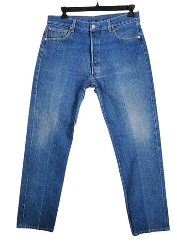 Vtg Y2K Levis 501 Blue Jeans Mens 36x34 Buttonfly Straight Leg Streetwear - Picture 11 of 12