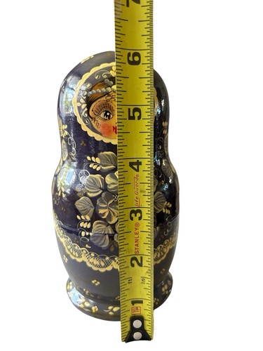 Hand Painted Russian Matryoshka 5 Piece Set 6” Nesting Dolls Signed - Picture 11 of 14
