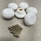Round White Porcelain Cabinet Pull Knob Drawer (6)