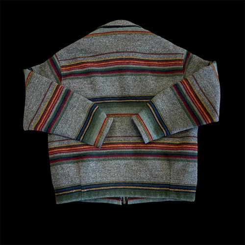 Vintage Woolrich Lined Striped Jacket Multicolor Wool Blend Barn Chore Size M - Picture 4 of 17
