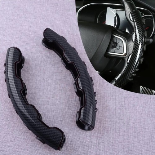 2x Fibra de Carbono Negro Volante Coche Booster Cubierta Antideslizante Accesorios - Imagen 7 de 11