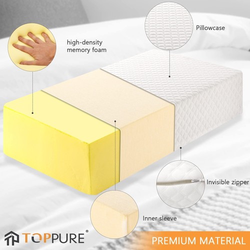 Cube Memory Foam Pillow for Side Sleepers (24"x12"x4" Rectangle Thin Pillow),... - Picture 2 of 7