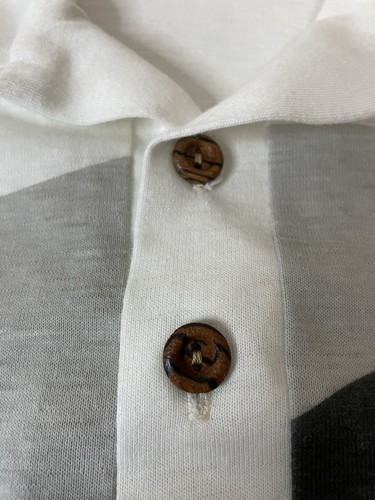 VTG Lightning Bolt Polo Shirt Single Stitch Hibiscus Flower Graphic L XL READ - Picture 5 of 9