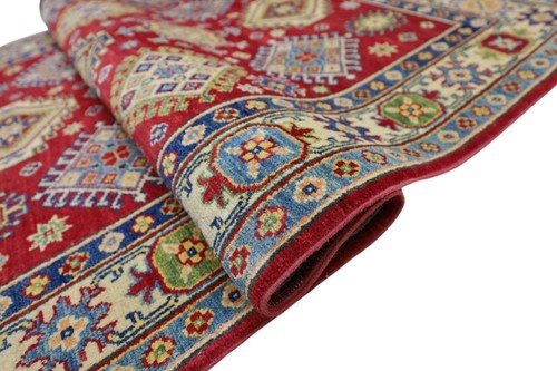 Hand-Knotted Afghani Kazak Wool Rug – 3’10″ x 6’0″ - Picture 4 of 5