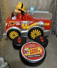 Disney Junior Mickey Mouse Fire Dept Remote Control Toy Fire Engine Works Great 