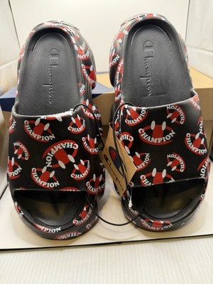Champion Meloso Squish Smile Slides Mens Happy Face Black  display picture 2
