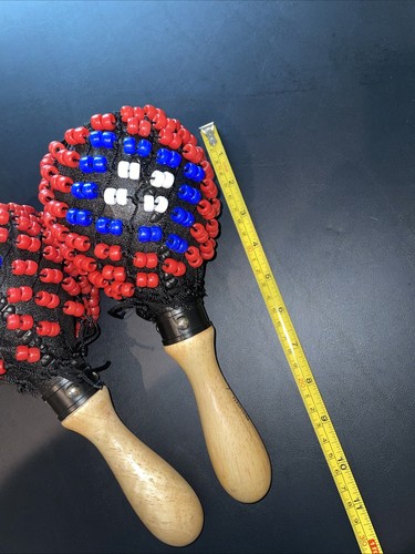 Tycoon schwarz Kunststoff Perlen Maracas TMPB-B kostenloser Versand in USA rot weiß & blau - Bild 3 von 9