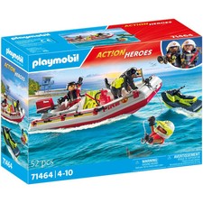 PLAYMOBIL 71464 Feuerwehrboot mit Aqua Scooter