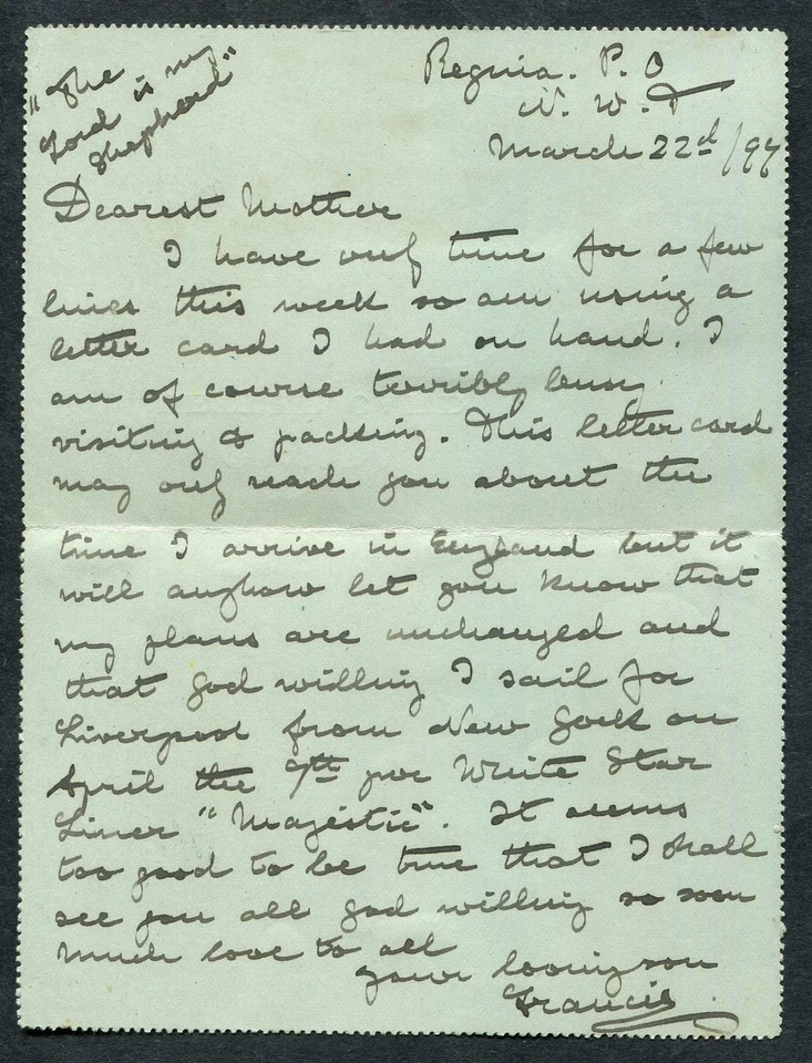 ASSA Ciudad Cancelar "REGINA" en Tarjeta de Destino Extranjero a Suiza Foto 3 de 3