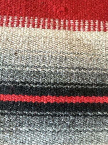 Chimayo Wool Rug Ortega Weaving Shop Southwestern Navajo Handwoven 35x76” Red - Picture 18 of 22