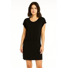 Banana Republic Women's Black Silk Blend Knit Minimalist Casual Dress Size M