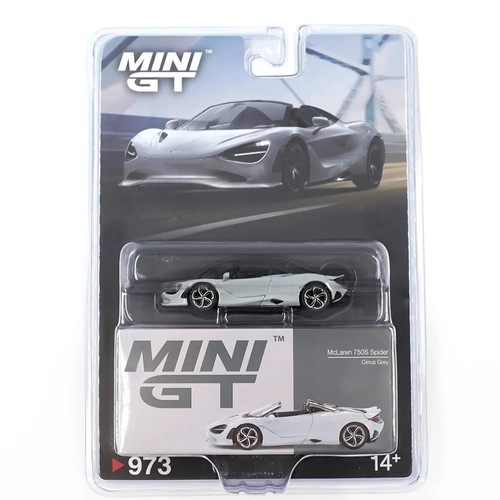 Mini GT 1:64 Diecast Model Car McLaren 750S Spider Cirrus Gris #973 - Imagen 4 de 4