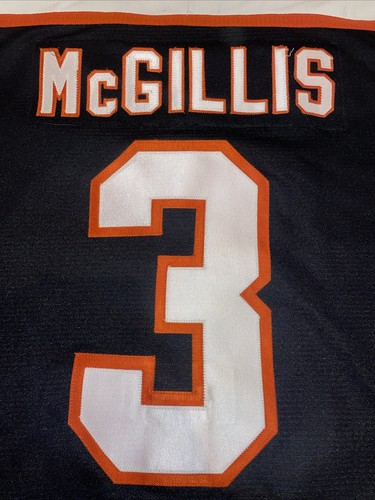 Game Used Dan McGillis Philadelphia Flyers Nike Trikot Authentic Schwarz 90s Mic - Bild 2 von 15