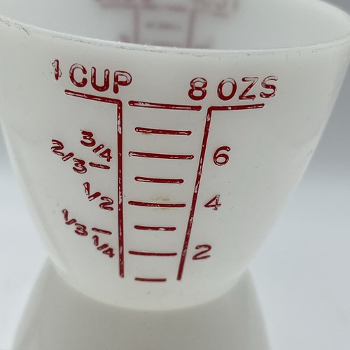 Vintage Tupperware Trocken Nass Doppel Messbecher #860 weiß roter Buchstabe - Bild 9 von 11