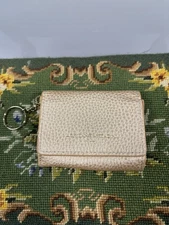 Adrienne Vittadini Pebbled Leather Wallet Pink Gold Phone Charging Card Holder