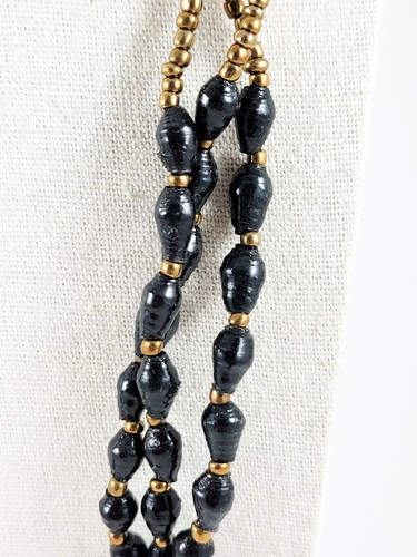 7 Twisted Paper Bead Necklaces Multi Color Bead For Life Vintage Green Coral - Picture 13 of 16