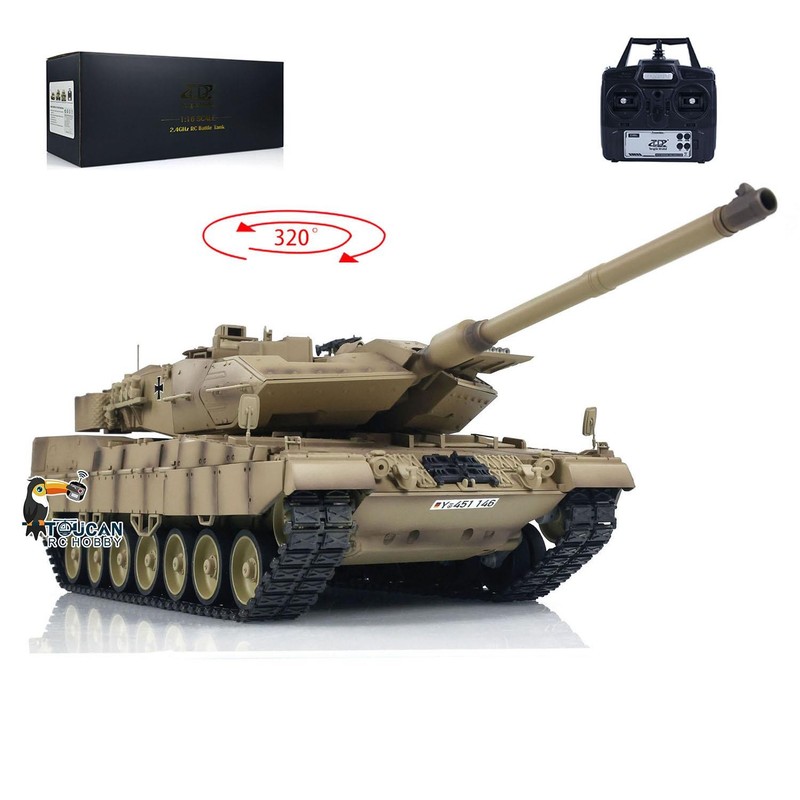 US Stock TongDe 1:16 Leopard2A7 RC Military Tank Plastic Model Finished IR 320°