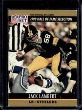 1990 Pro Set Jack Lambert #27a Steelers