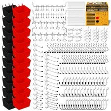 297 Piece Pegboard Hooks Kit Organizer Accessories with Bins for Organizing