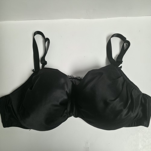 Sujetador Cacique negro satinado acanalado acolchado con aros 42B para mujer - Imagen 1 de 14